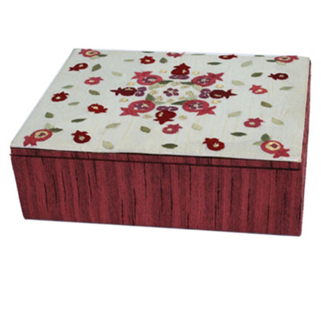 Yair Emanuel Pomegranate Embroidered Jewelry Box
